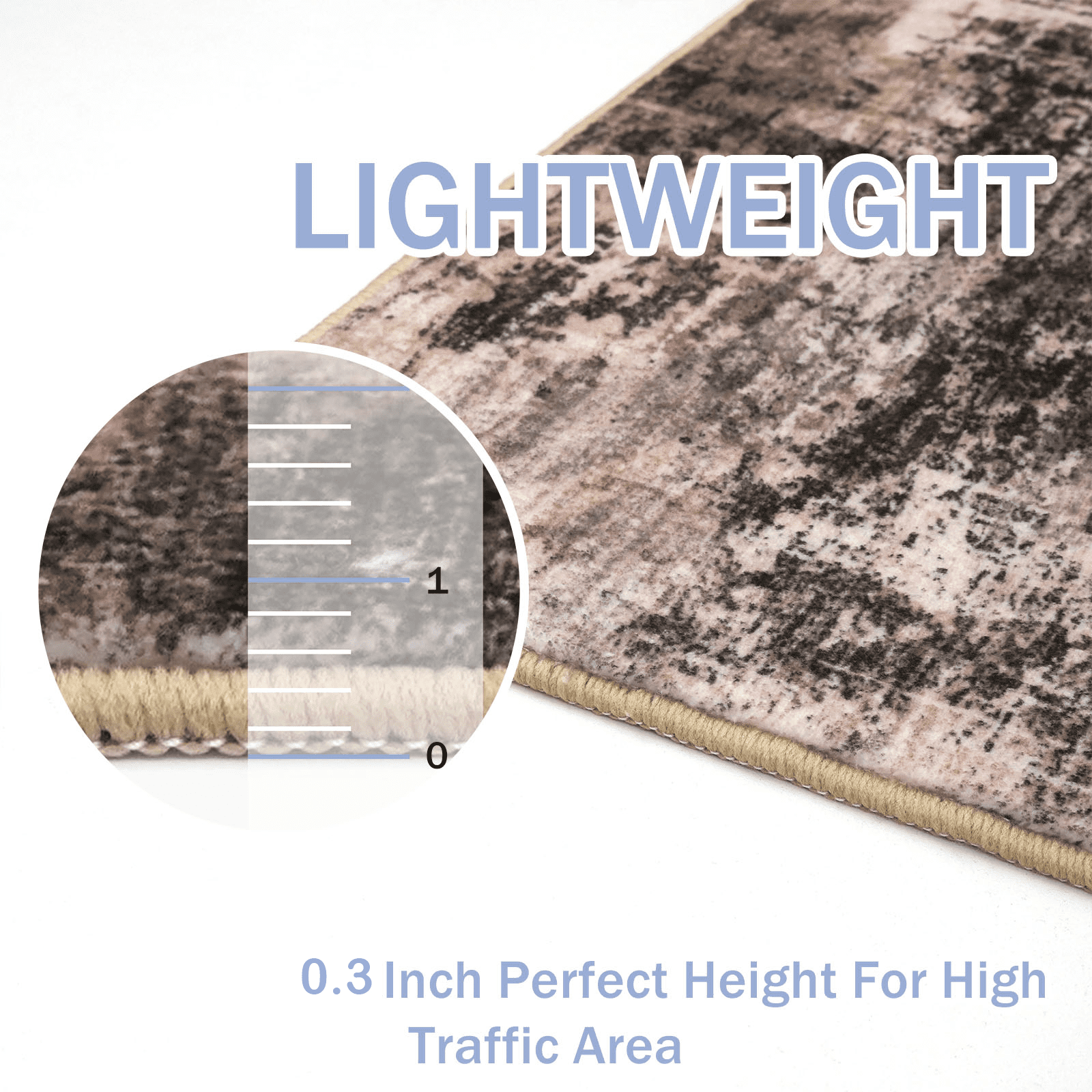 iOhouze Runner Rugs 2x8 Washable Runner Rug for Hallways Non Slip Kitchen Runner Low Pile Soft Printed Faux Wool Abstract Floor Runner for Inodoor Bedroom Entryway Laundry Room, Brown/Rust
