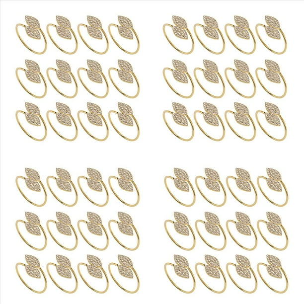 Servilletero, 48 Piezas Soporte de Anillos de Servilleta de Metal para la Decoración de la Mesa de la Cena del Banquete de Boda (Hoja de )