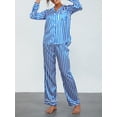 thumbnail image 6 of Douhoow Women Christmas Pajamas Striped Long Sleeve Shirt and Pants 2pcs Sleepwear Loungewear Set, 6 of 9