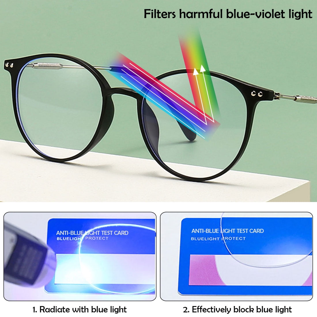 KOOSUFA Stylish Round Reading Glasses Blue Light Blocking +1.50 Women Men Eyeglasses Readers Eyewear Gradient Brown