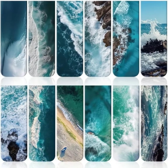 12pcs Magnetic Bookmarks Assorted Ocean Bookmark Magnetic for Men and Women