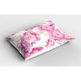 thumbnail image 2 of Ambesonne Nature Pillow Sham 2 Pack, Mosaic Peony Flowers Art, 26"x20", Pink Purple White, 2 of 3