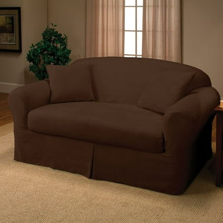Madison Home Microsuede 2-Piece Box Cushion Loveseat Slipcover
