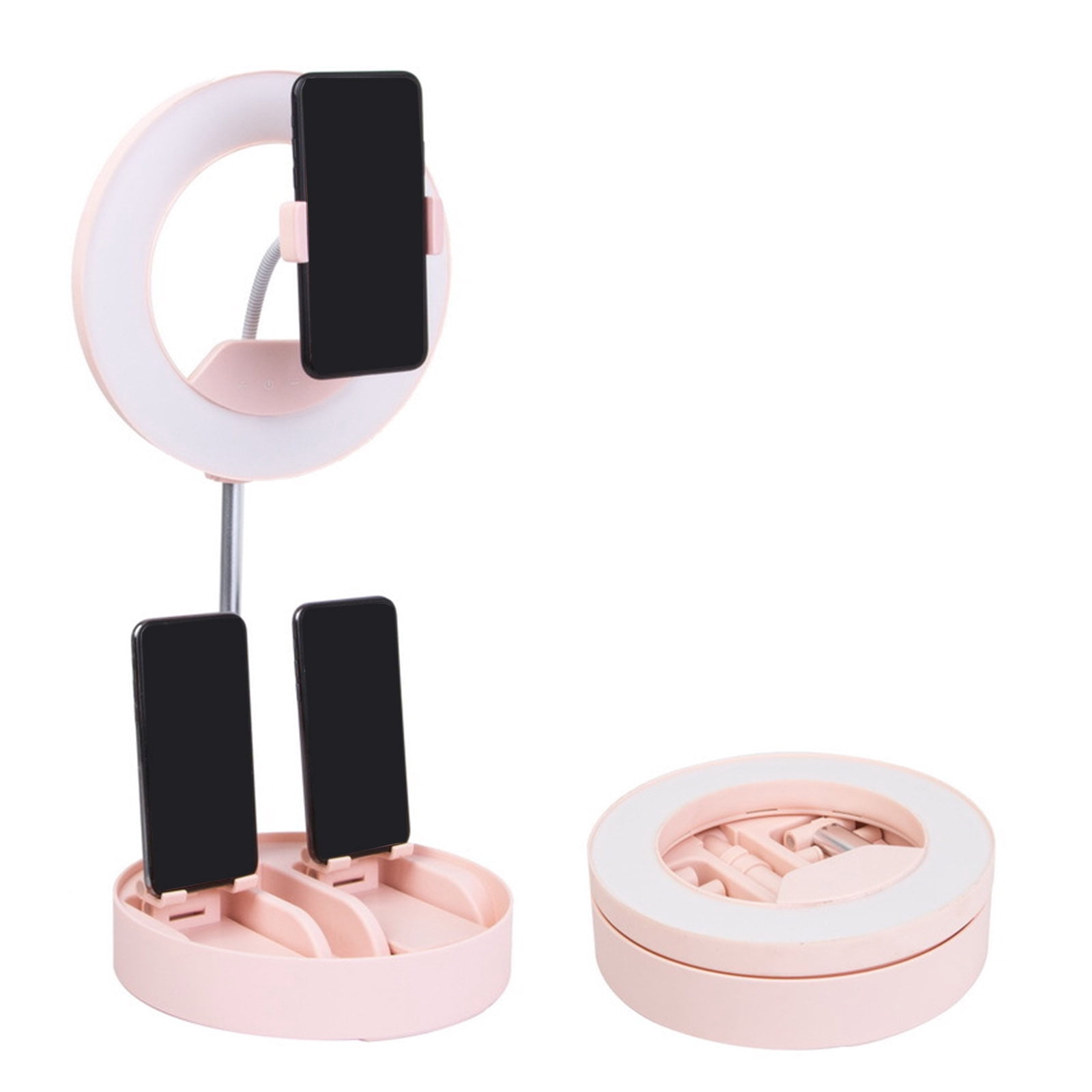 Telescopic Mobile Phone Live Broadcast Fill Light Bracket with Cellphone Holder Folding Selfie Beauty Fill LED Ring Lamp