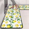 thumbnail image 2 of Kitchen Rugs Sets Of 2,Yellow Lemon Fruit Slices White Pattern Anti Fatigue Kitchen Mat Rugs Non Slip Washable,Decorative Kitchen Floor Mats for Kitchen,Sink,Laundry,17"x47"+17"x47", 2 of 5