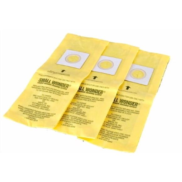 H-P Vacuum Cleaner Bag 4908 Replacement Bag For Small Wonder RV Power Unit; Filters Down To 0.3 Microns; Pack Of 3