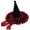 Red, variant on Hsqqdc Women Velvet Ruffled Pointer Hat Ribbon Bow Dark Fantasy Masquerade Festival Headwear
