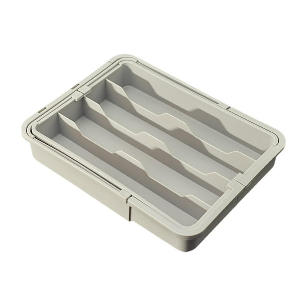 Organizador de cajones de cocina Organizador de cubiertos Expandible Multiusos Cubiertos Gris