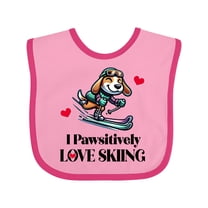 Inktastic Skiing Beagle Puppy Skier Boys or Girls Baby Bib