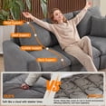 thumbnail image 4 of 138" Oversized Modular Sectional Sofa with Movable Ottoman, 7 Seater Corduroy Boneless Cloud Couch for Living Room, No Assembly Required, Dark Gray, 4 of 9