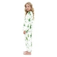 thumbnail image 4 of Fluffy Pajamas Set Fuzzy Winter Warm Pj Sets Pullover Tops and Long Pants Shamrock Leaves X-Small, 4 of 8