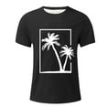 thumbnail image 5 of Xysaqa Shirts for Men Mens Summer Shirts Men's Palm Tree Print T-Shirts Short Sleeve Crew Neck Casual Tee Shirt Loose Fitted Hawaiian Beach Shirts 2X 3X 4X Mens Big & Tall Shirts On Clearance, 5 of 5