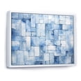 thumbnail image 3 of Designart "Scandinavian Tiles in White and Blue II" Oversized Geometric Framed Wall Art - Bohemian Blue Boho Mosaic Hallway Framed Wall Art Decor, 3 of 7