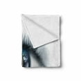thumbnail image 2 of Eye Soft Flannel Fleece Throw Blanket, Planet Earth Reflected in Vivid Eye Universe Global Unity Imagination Future, Cozy Plush for Indoor and Outdoor Use, 70" x 90", Black White Blue, by Ambesonne, 2 of 6