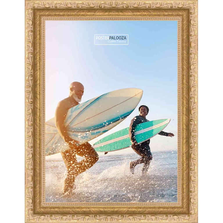 ゴールドアンドウッド GOLD&WOOD　天然木フレーム 3x4 Traditional Gold Complete Wood Picture Frame with UV Acrylic