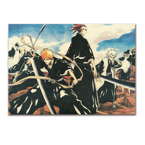 Póster decorativo de pared Bleachs Anime Art, 51,5 x 36 cm