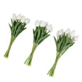 thumbnail image 5 of 30Pcs Artificial Tulips Flowers Real Touch Tulips Fake PU Tulip Bouquet Latex Flower White Tulip(Whi, 5 of 5
