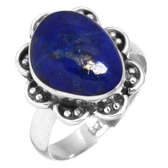 925 Sterling Silver Ring Lapis Lazuli Women Jewelry