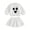 White-Smiling Face, variant on RUINIXCW Funny Toddler Girl Halloween Outfit Kids Infant Baby Girl Warm Fall Winter Clothes Fuzzy Plush Long Sleeve Mock Neck Sweatshirt and Skirt Set