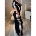 thumbnail image 4 of AURA Women Work Casual Two Piece Outfit Short Sleeve Zip Top Straight Pants Set S XXL, 4 of 6
