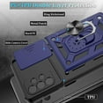thumbnail image 4 of Galaxy A32 5G Case, Samsung Galaxy A32 5G Case with HD Screen Protector, Heavy Duty Shockproof Phone Cover with Magnetic Kickstand Ring for Galaxy A32 5G, Blue, 4 of 15