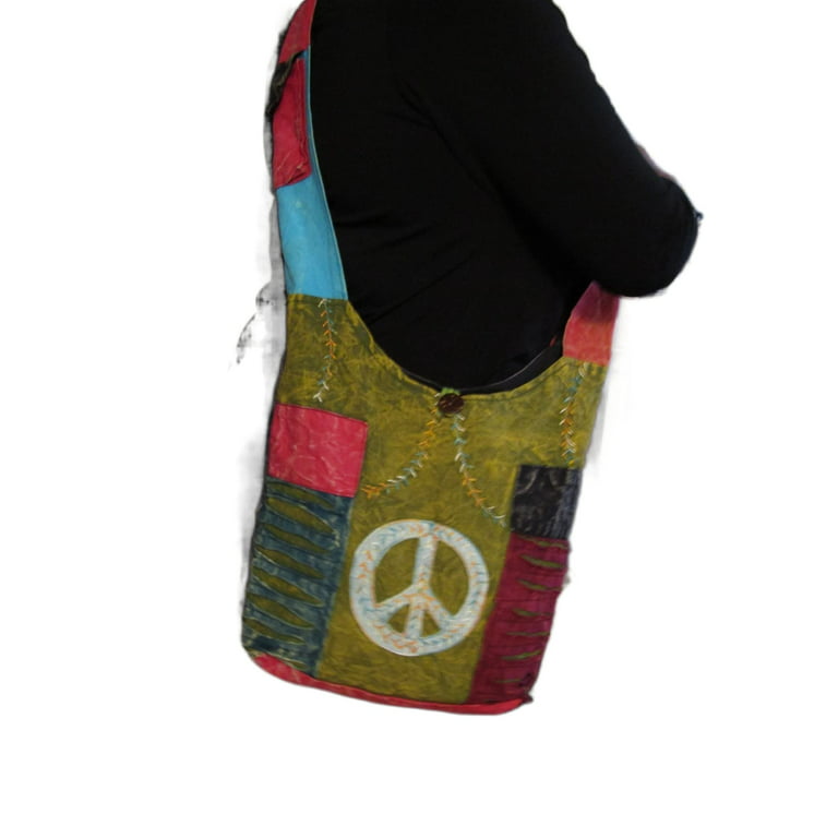 Bohemian Hippie Style Bag Cotton Canvas Sling Crossbody Messenger