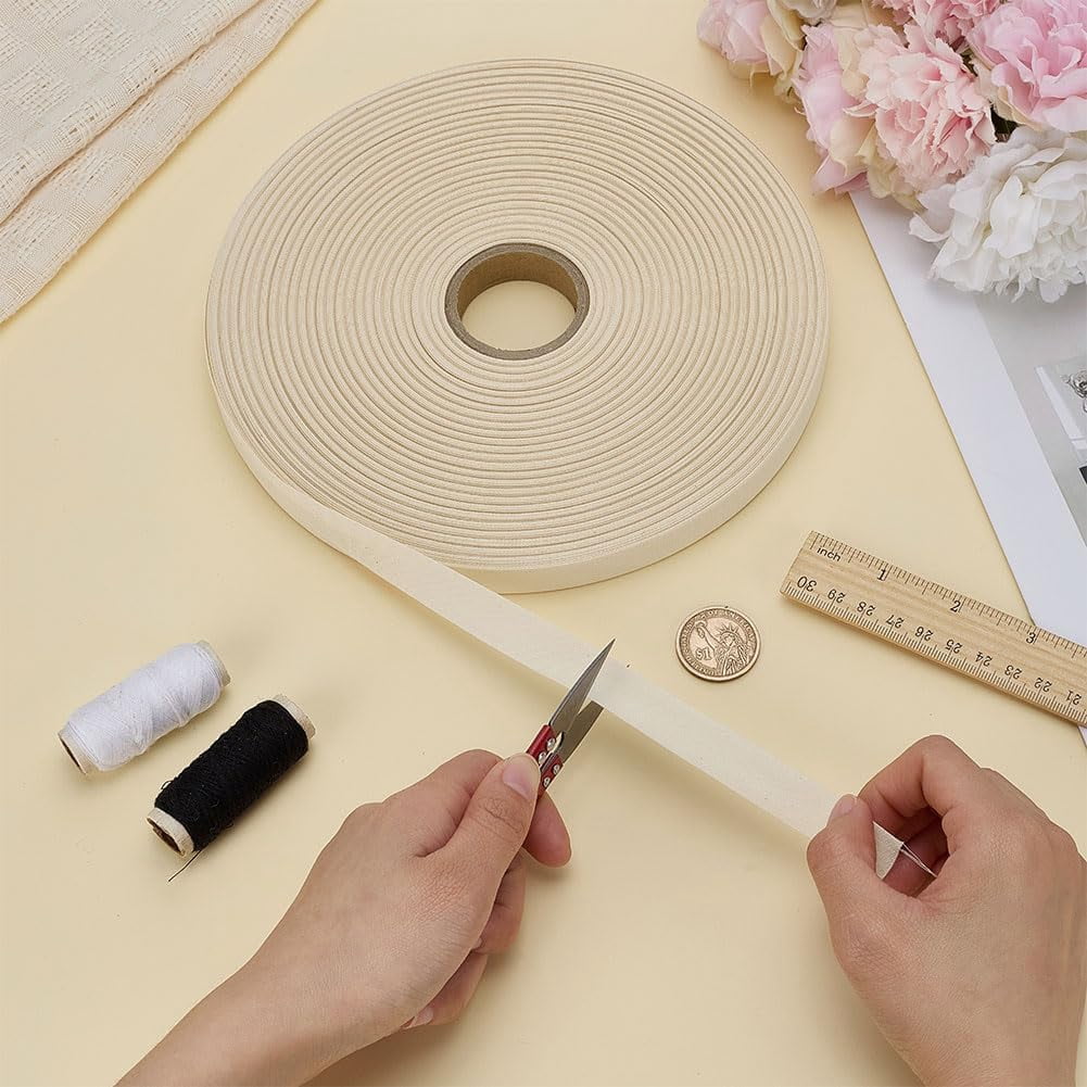 1 Pc Polyester Ribbons Blank Ribbon for Heat Transfer Print Wrapping Bow Crafts Decoration with Tarnish Resistant Stainless-Steel Scissors Old Lace 5/8 inch(15mm) about 109.36 Yards(100m)/Set