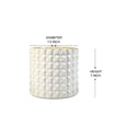 thumbnail image 4 of Serene Spaces Living Large White Studded Ceramic Vase, 7.5" Diameter & 7" Tall, 4 of 5