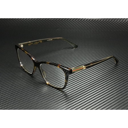 GUCCI GG0532O 002 Square Havana Shiny Crystal Demo Lens 54 mm Women's Eyeglasses