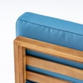 thumbnail image 3 of GDF Studio Cascada Outdoor Acacia Wood Loveseat and Table Set with Cushions, Teak and Blue, 3 of 12