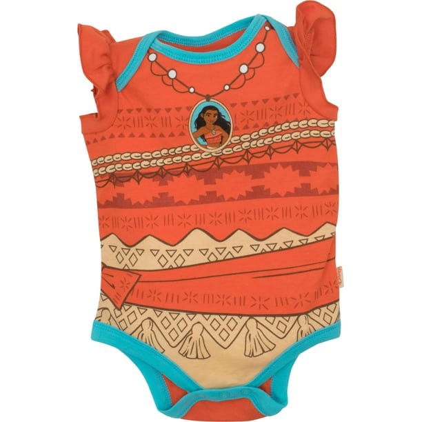 Disney Moana Newborn Infant Baby Girls Costume Bodysuit Orange 6 9m Walmart Com