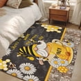 thumbnail image 5 of Rectangle Area Rug 3x5ft,Bee Gnome Honeycomb Washable Carpet Non-Slip Runner Accent Rugs Indoor Floor Mat for Bedroom Living Room Decor,Rustic Daisy Floral Retro Blackboard, 5 of 9