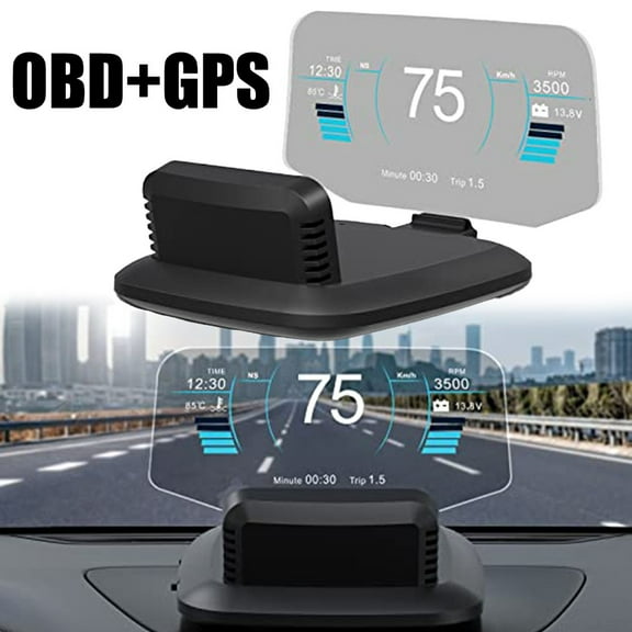 Dual System Car Head-Up Display for GPS and OBD Speedometer