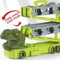 thumbnail image 3 of (Clearance) pdqouc Toddler Truck Toys for Boys, Dinosaur Transporter Truck with 6 Die-Cast Car Toys, Transforms with Race Track, Toddler Car Toys Track Set for 3 4 5 6 7 8 Years Old Kids, 3 of 7