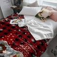 thumbnail image 3 of Christmas Throw Flannel Blanket 40x50In Dwarfs Snowflake Xmas Tree Bird Winter Red Plaid Super Soft Cozy Bed Blanket, Lightweight Plush Fuzzy Bed Throw for Bedroom Sofa Couch Living Room, 3 of 4