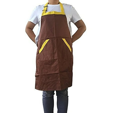 - Novo Waterproof Work Apron Chef Apron with Pockets Polyester Cotton Garden Tool Apron, 28-Inchx26-Inch (Coffee) for Working,Gardening,Kicthen Cooking,Harvest,Coffee Shop
