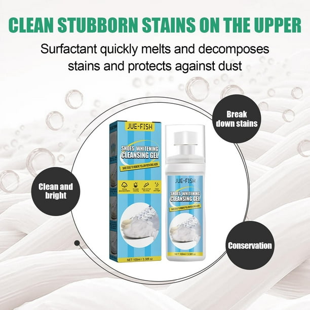 Agiferg Shoes Whitening Cleansing Gel White Shoe Cleaner Portable Disposable Sports Shoe Cleaner Decontamination And Yellowing Foam Dry Cleaner 100ml