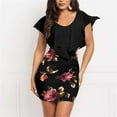 thumbnail image 1 of FcBaudy Robe Sans Manches à Col Rond, Robes d'Été pour Femmes, Robes Sans Manches à Imprimé Floral pour Femmes, Robe Courte Mini de Fête de Vacances pour Femmes, 1 of 9