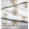 thumbnail image 3 of Soimoi Brown Cotton Voile Fabric Floral & Paisley Block Print Fabric by the Yard 56 Inch Wide, 3 of 3