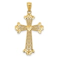 thumbnail image 1 of Collier Croix Cœur en Filigrane Or Jaune 14k Pendentif Religieux Amour Bouclé avec, 1 of 8