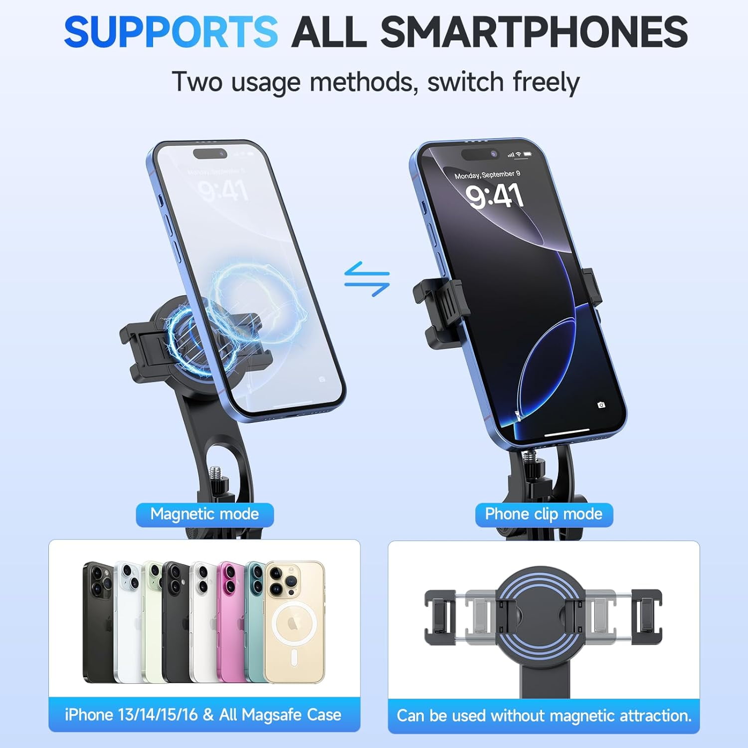 XIHAMA Magnetic Tripod Compatible with iPhone and Android,Samsung Phones,51" Selfie Stick Tripod Mount with Remote,Portable Phone Selfie Stick Stand for Photo,Video Recording,Travel,Filming