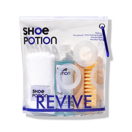 Shoe Potion Shoe Cleaner Kit for Sneakers – Cleans and Conditions Shoes with Authentic Shoe Cleaning Solution Brush Advanced Microfiber Towel and Travel Bag (REVIVE) Shoe Potion Shoe Cleaner Kit for Sneakers – Cleans and Conditions Shoes with Authentic Shoe Cleaning Solution Brush Advanced Microfiber Towel and Travel Bag (REVIVE)