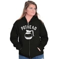 thumbnail image 4 of Funny Coffe Pot Head Pun Humor Unisex Fleece Graphic Zip Up Hoodie Brisco Brands 5X, 4 of 5