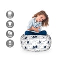 thumbnail image 2 of Sailing Storage Toy Bag Chair, Repetitive Waves Sea Sailboat Seagulls Simplistic Illustration, Stuffed Animal Organizer Washable Bag, Small Size, Dark Violet Blue White, by Ambesonne, 2 of 3