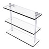 Foxtrot Collection 16-in Triple Tiered Glass Shelf in Satin Chrome