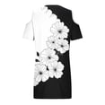 thumbnail image 5 of Mifsaly Womens Mini Casual Dresses Cold Shoulder Short Sleeve V Neck Summer Floral Print Shift Dress Comfy Daily Wear Breathable Flowy Sundress L, 5 of 6