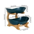 thumbnail image 2 of Deeceymbur Large Wooden Countertop Fruit Basket with Divided Sections Fruit Bowl Basket for Kitchen Counter 2-Tier Layer Plastics Serving Bowls with Wooden Stand Serving Tray Set for Entertaining, 2 of 5