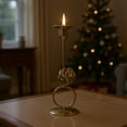 thumbnail image 5 of Christmas Iron Candlestick - Metal Taper Holder for Romantic Table Candlelight Dinner, Mini Holiday Centerpiece To Warm Up Winter Decor, 5 of 6