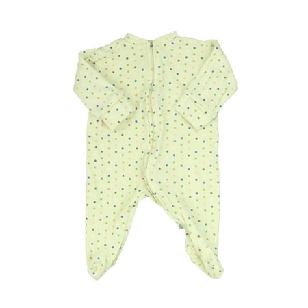 

Pre-owned Halo Unisex Ivory Polka Dot 1-piece footed Pajamas size: 3-6 Months