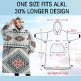 thumbnail image 4 of Oversized Wearable Blanket Hoodie,Multicolor Floral and Geometric Boho Pattern Sherpa Blanket Hoodie with Super Pockets,Super Warm Fuzzy Pullover for Women & Men, 4 of 6